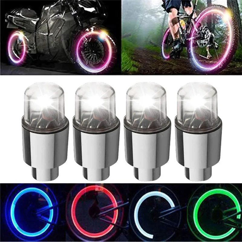 Luzes de roda de LED para bicicleta, bicicleta, pneu de carro, roda, válvula de néon, raio de vaga-lume, lâmpada de luz LED para bicicleta de carro