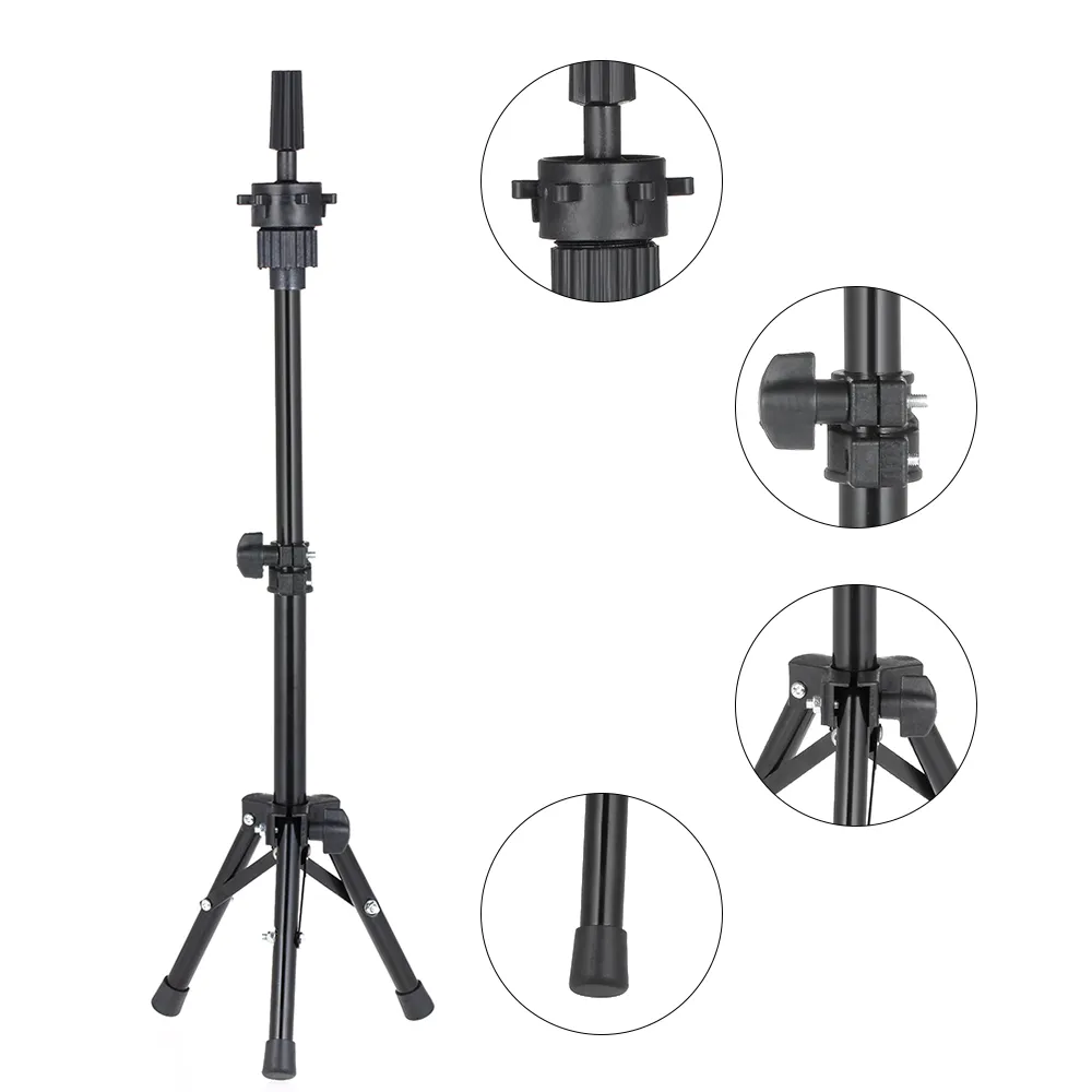 Salon Yanlış kafa saç Tutucu Kelepçe Ayarlanabilir Kuaförlük peruk saç Tripod Eğitim Tutucu Manken Baş Peruk Araçlar standlar