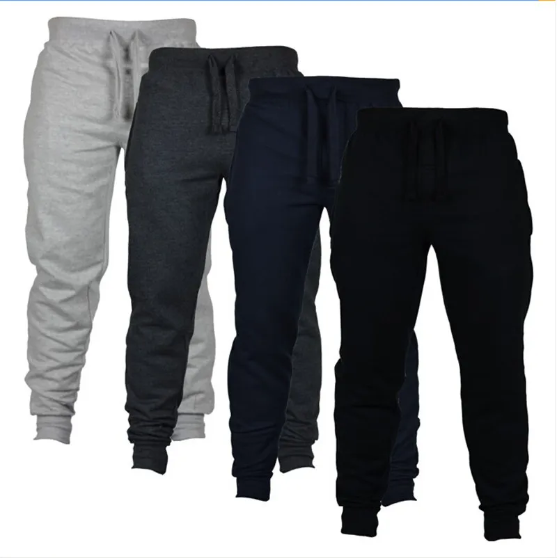 Pantaloni da jogging a 4 colori Pantaloni skinny da uomo di nuova moda Pantaloni lunghi da corsa in tinta unita da esterno Pantaloni casual da ragazzo