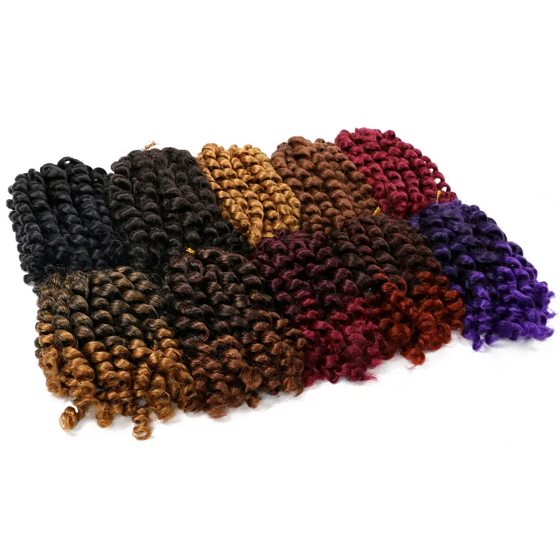 8 Polegada varinha sintética encaracolado crochê extensão do cabelo crochê trança varinha de cabelo onda ombre tranças extensões de cabelo 20 suportes/pacote ls08