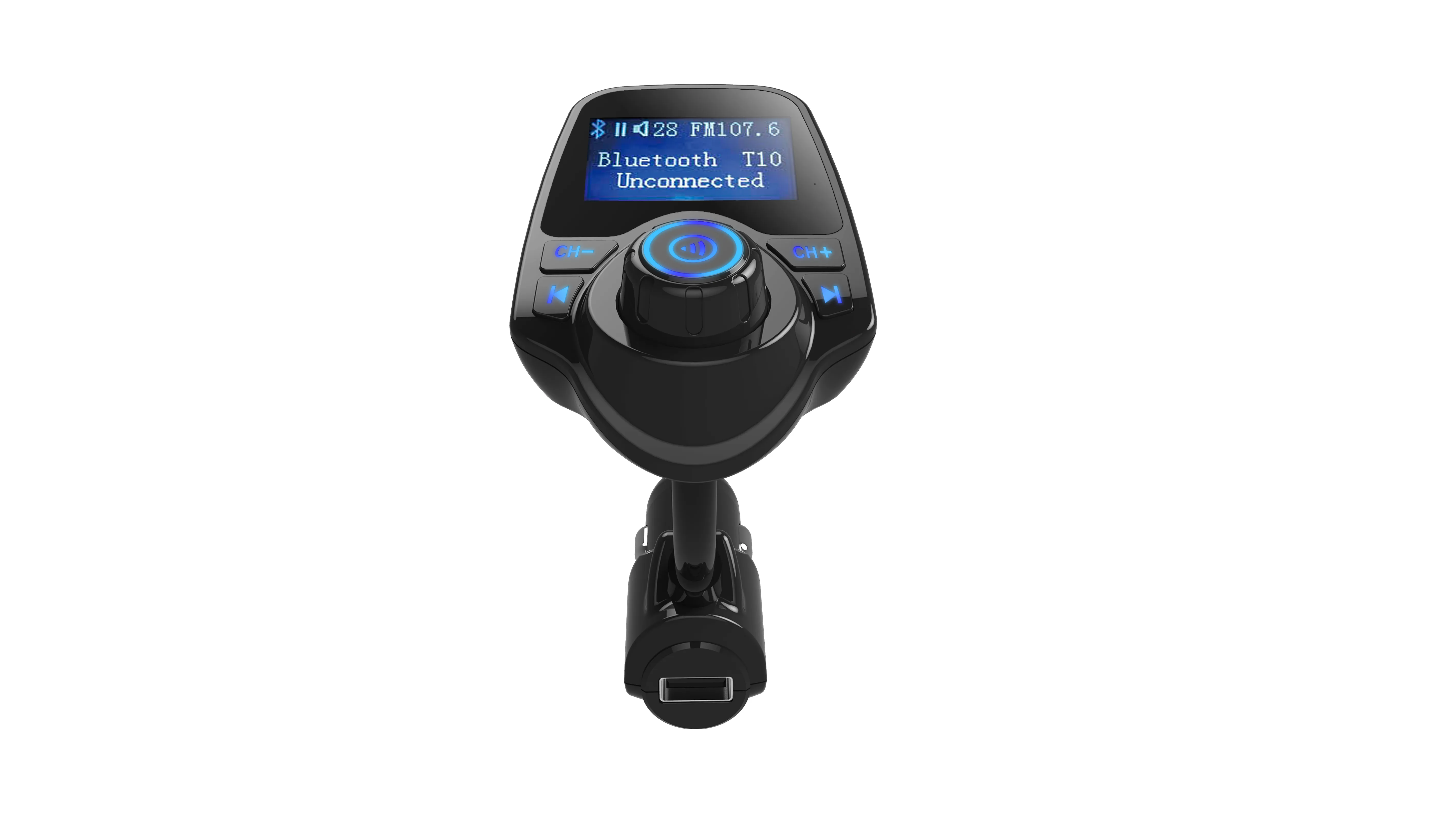 thumbnail image 2 of T10 Handsfree Wireless Bluetooth Car FM Transmitter – Radio MP3 Player With USB Charger, Jack Connector 2 of 5