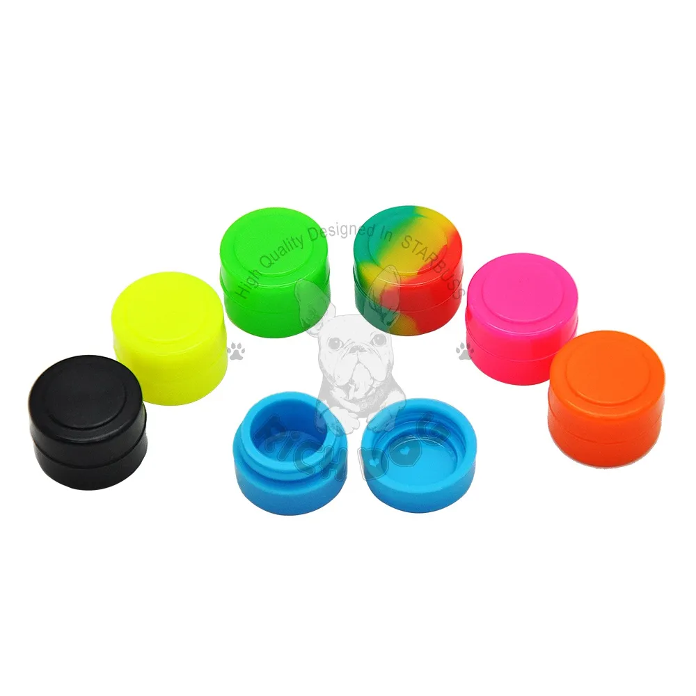 Mini Non-Stick Silicone Container Jar 2ML FDA Silicone Storage Stash Jars For Wax Oil Carb Cup Dabber Dab Tool Smoking Pipe Accessoires