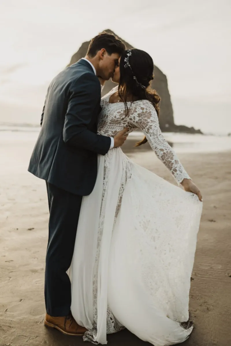 vintage style beach wedding dresses New Arrival A-line Popular Simple Beach Vintage Wedding Dresses WD042 bridalsew