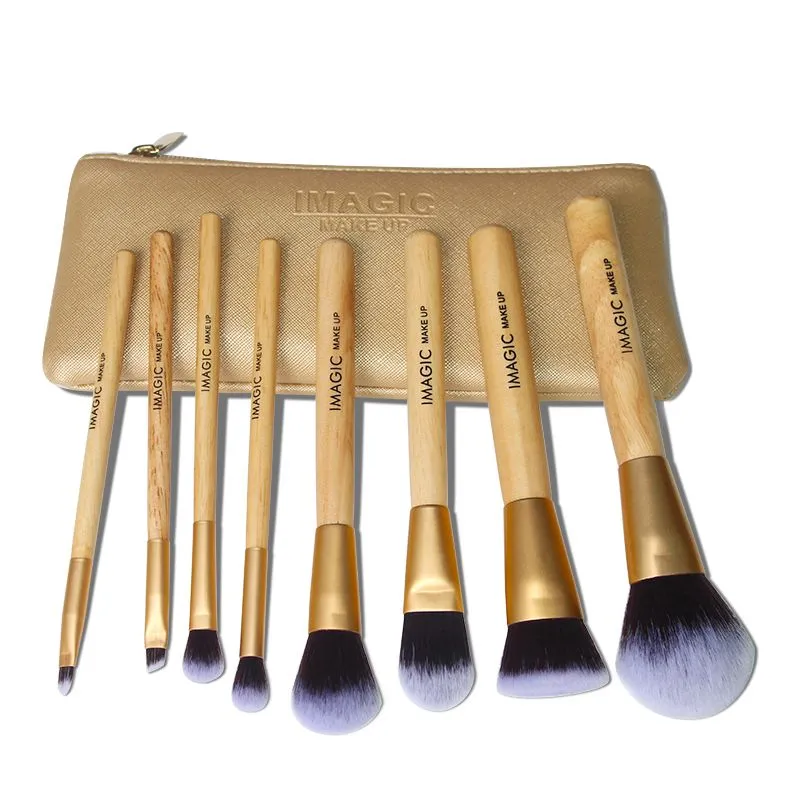 DROP navio IMAGIC Make Up Brushes 8 pcs Kit Escova Kit Profissional Natureza Brushes Beauty Essentials Pincéis de Maquiagem Com saco de cosmética