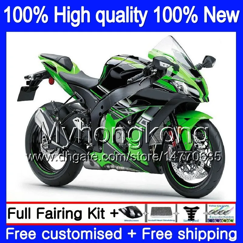 Iniezione OEM per KAWASAKI ZX-10R 1000CC 2016 2017 2018 335MY.0 ZX1000 ZX 10 R ZX 1000 ZX 10R ZX10R 16 17 18 100% Fit carenatura Stock verde