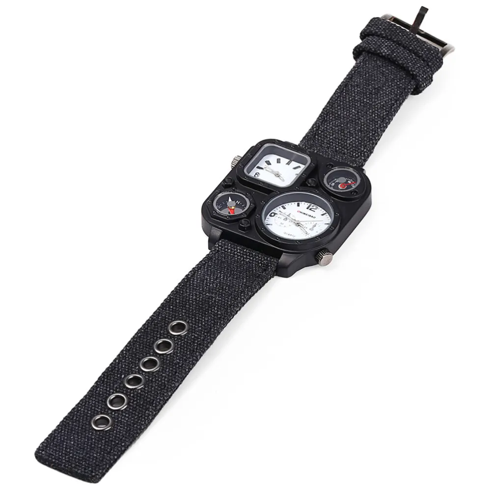 Shiweibao J1169 Mens Sport Quartz Watch Met Military Compass Big Dial Dual Movement Canvas Polshorloge Van 13 45 DHgate