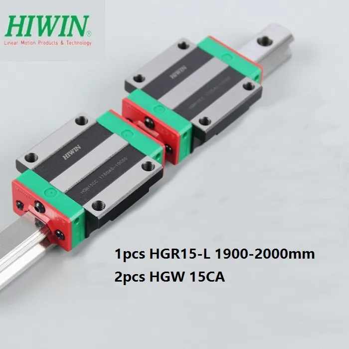 1pcs 원래 새로운 HIWIN HGR15-1900mm / 2000mm 선형 가로장 또는 가이드 + 2pcs cnc 대패 부속을위한 선형 플랜지 캐리지 HGW15CA / HGW15CC