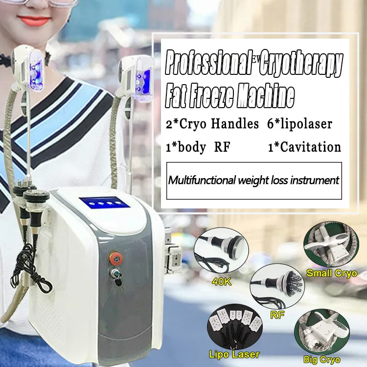 Machine de cryothérapie, gel des graisses, lifting du visage, équipement de beauté amincissant avec 2 poignées, peut fonctionner en même temps