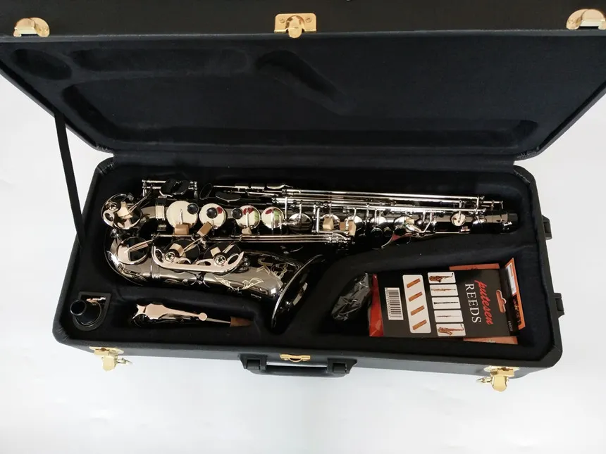 Nieuw Duitsland JK SX90R KEILWERTH SAXOPHONE ALTO ZWARTE NIMELS SILVER Legering Alto Sax Brass Musical Instrument met Case Mondstuk COP3306191