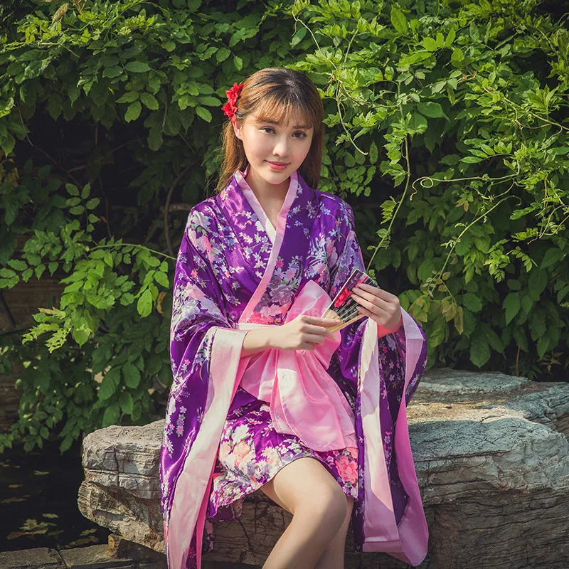 Kimono De Mezcla De Seda Tradicional Japonesa Para Mujer, Vestido Vintage  Con Estampado Floral, Lazo, Sakura, Disfraz De Cosplay De Anime Sexy  Elegante De 45,56 €