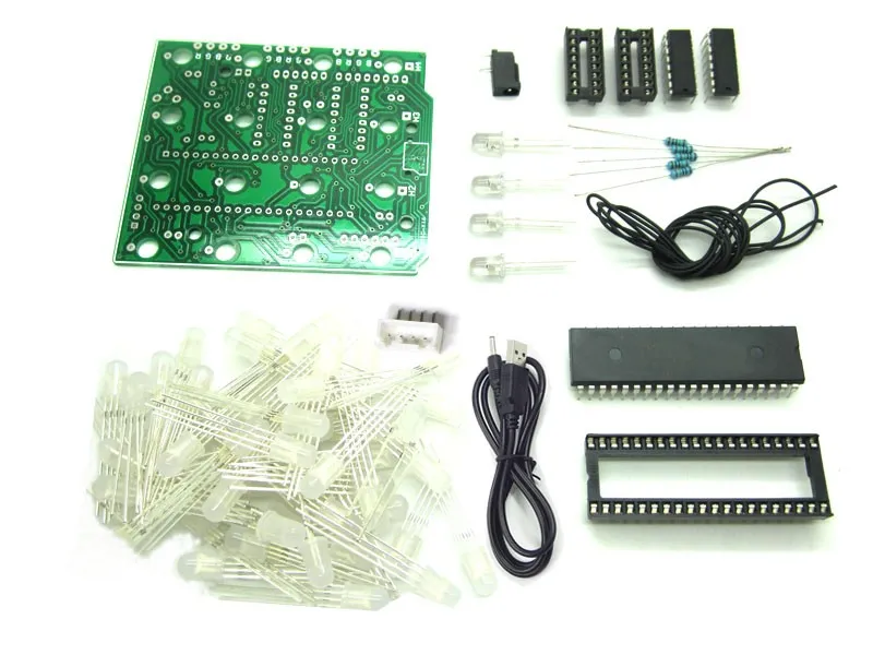 NEUE 3D 4X4X4 RGB-Würfel Vollfarb-LED-Lichtanzeige Elektronisches DIY-Kit 3d4 4 4 für Audrio2500
