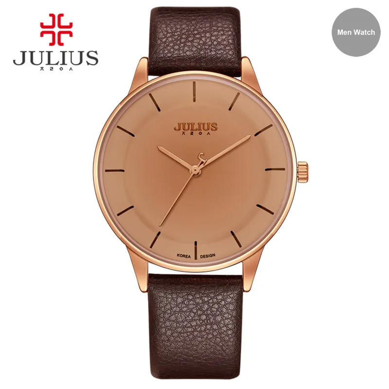 JULIUS Watches Men Simple Leather Watch Stylish Thin Wrist Watch Brand Luxury Designer 2017 New Business Quartz Clock UHR JA-957