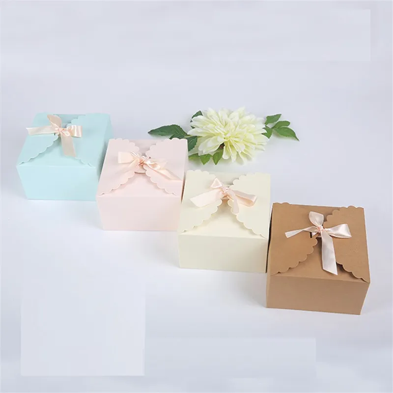 Confezione regalo Decorazione di nozze rustica Baby Shower Scatola di imballaggio di caramelle Cartoni Scatola di regali di nozze per feste di cioccolato per gli ospiti CT0109