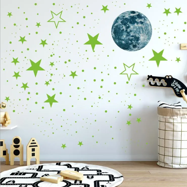 stickers muraux étoiles pour la chambre des enfants - ensemble d' autocollants muraux - bébé ciel étoilé à