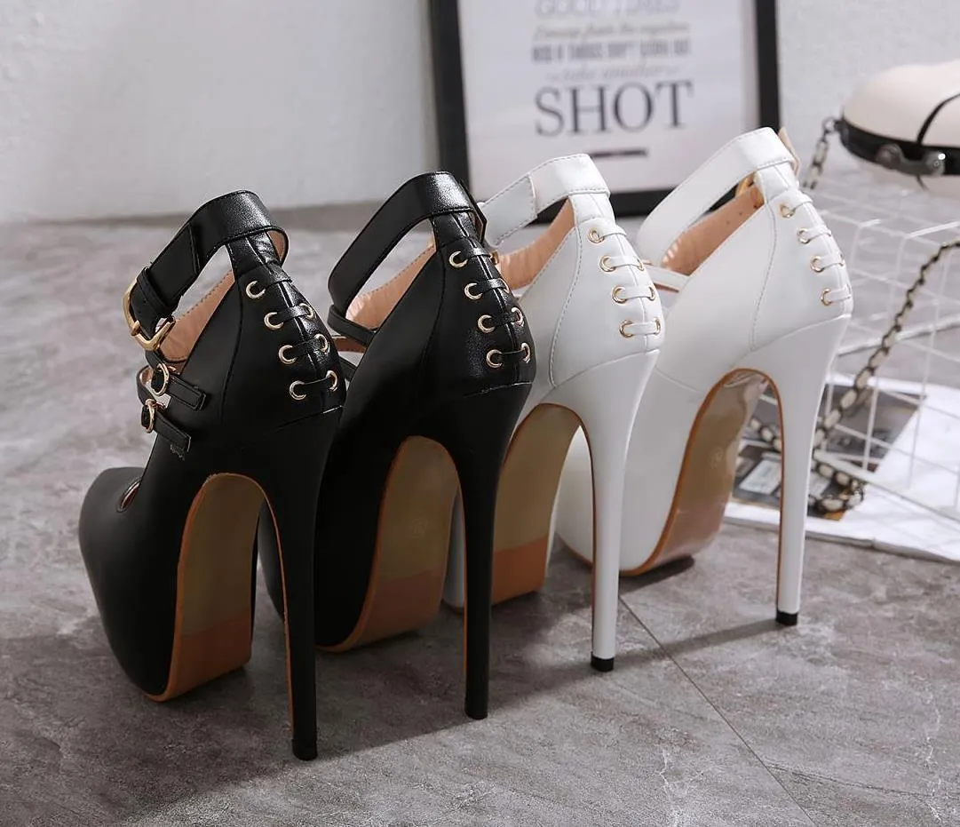 상자 패션 흰색 둥근 발가락 플랫폼 초고 굽 17cm는 신부의 웨딩 신발 디자이너는 패션 명품 디자이너 여성 신발 펌프