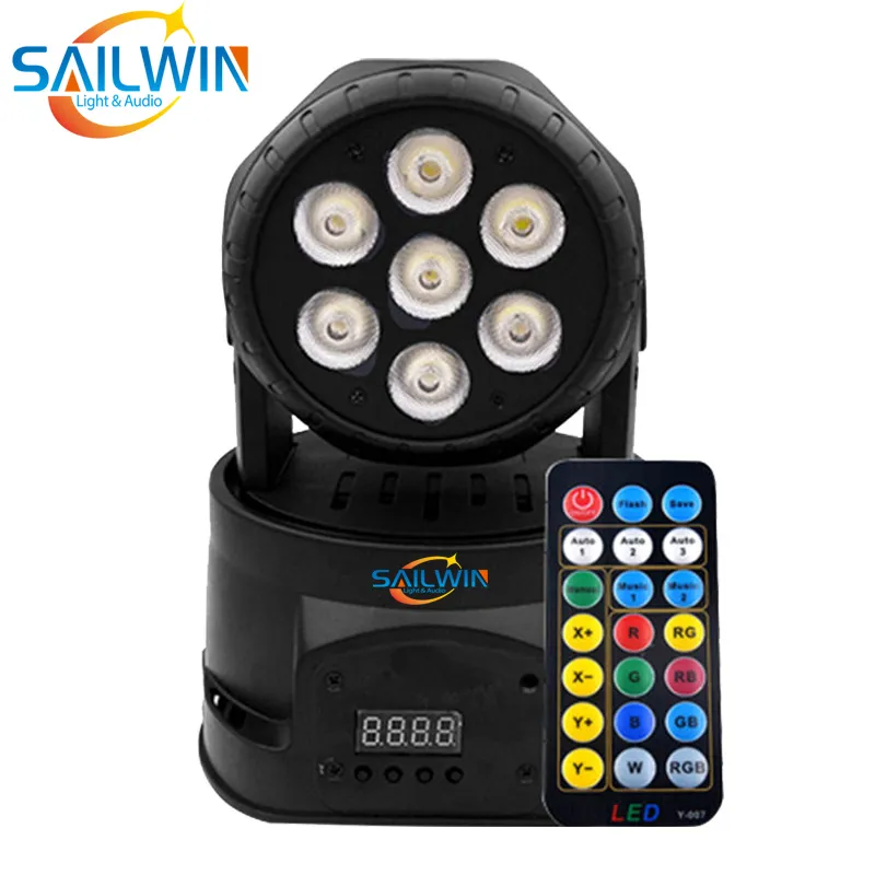 安くセイルウィン7×10 W 4in1 RGBW LEDの移動ヘッドウォッシュビーム効果ライトDJステージ照明リモートコントロールディスコパーティー