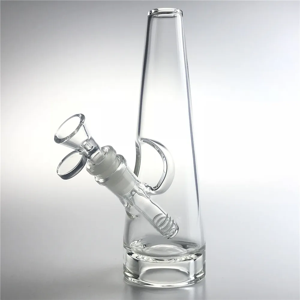 8 Inç Cam Dab Rig Bong Nargile Su Boruları ile 14mm Kadın Downstem Kalın Alt Üçgen Nargile Beher Bongs Kase Sigara Boru