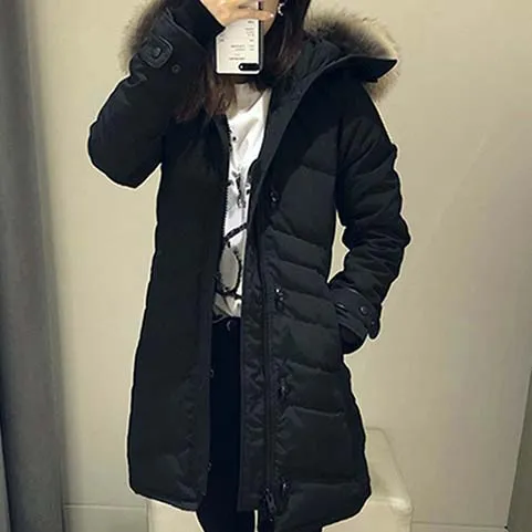 Mode winter down parka dames lore ontwerper hooded parka's warme bont kleding voor dames buiten hoogwaardige jassen maat xs-3xl
