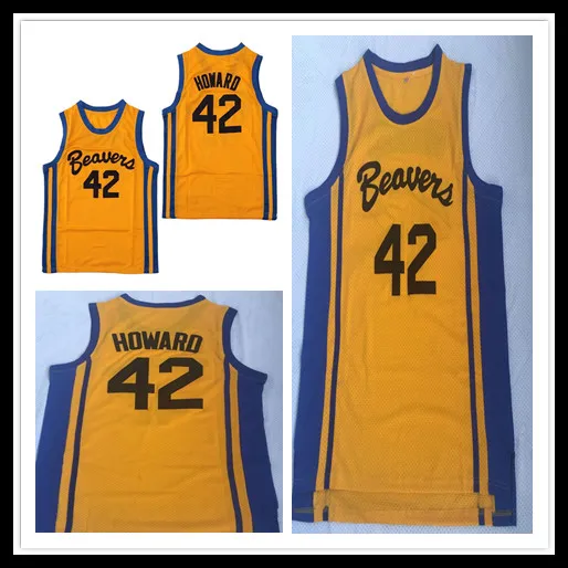 Men's Teen Wolf Moive Beacon Beavers Basketball 42 Scott Howard Jersey Yellow stitchedize S-XXL