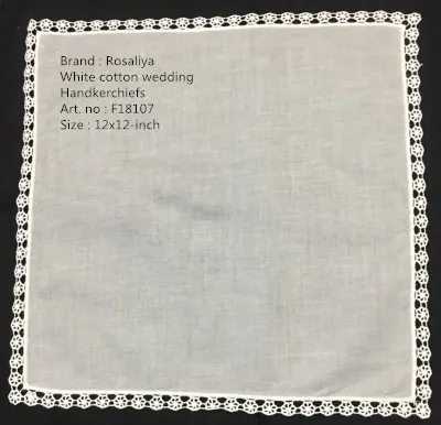 Zestaw 12 Mody Ladies Chusteczki Ręcznik Biały Bawełna Ślubna Chusteczka Vintage Koronki Hankies Hebzowane Hanky ​​12x12-cal