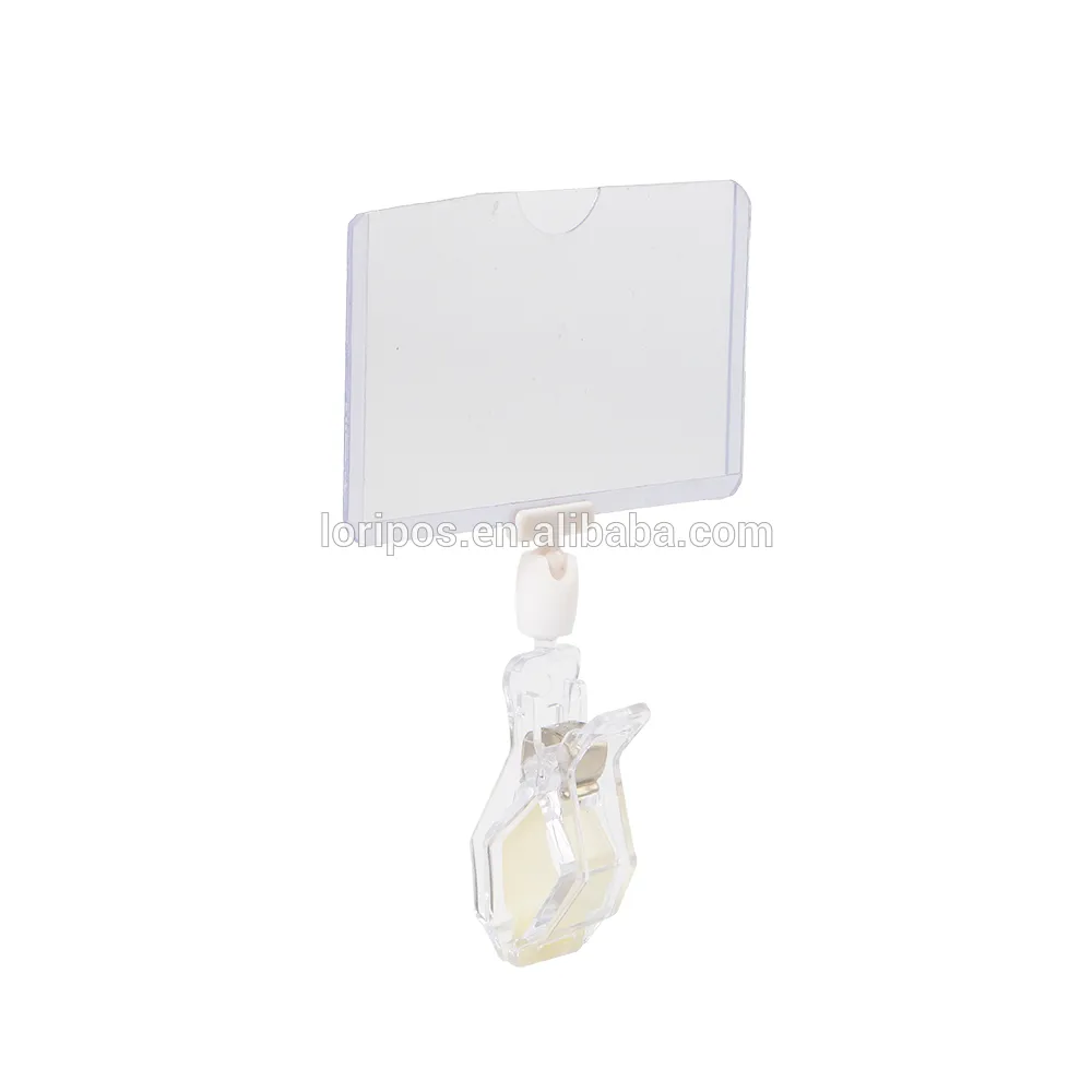 Supermarket  Shelf Pipe Clip Label Sign Paper Name Card Holder Stand Pvc Cover Sleeve For Merchandise Info Price Display