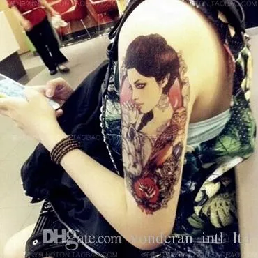 Временная водонепроницаемая большая рука татуировки наклейки татуировки наклейки сексуальные татуированные женские модели оптовые большие конструкции женщина красивая леди 23 опционально