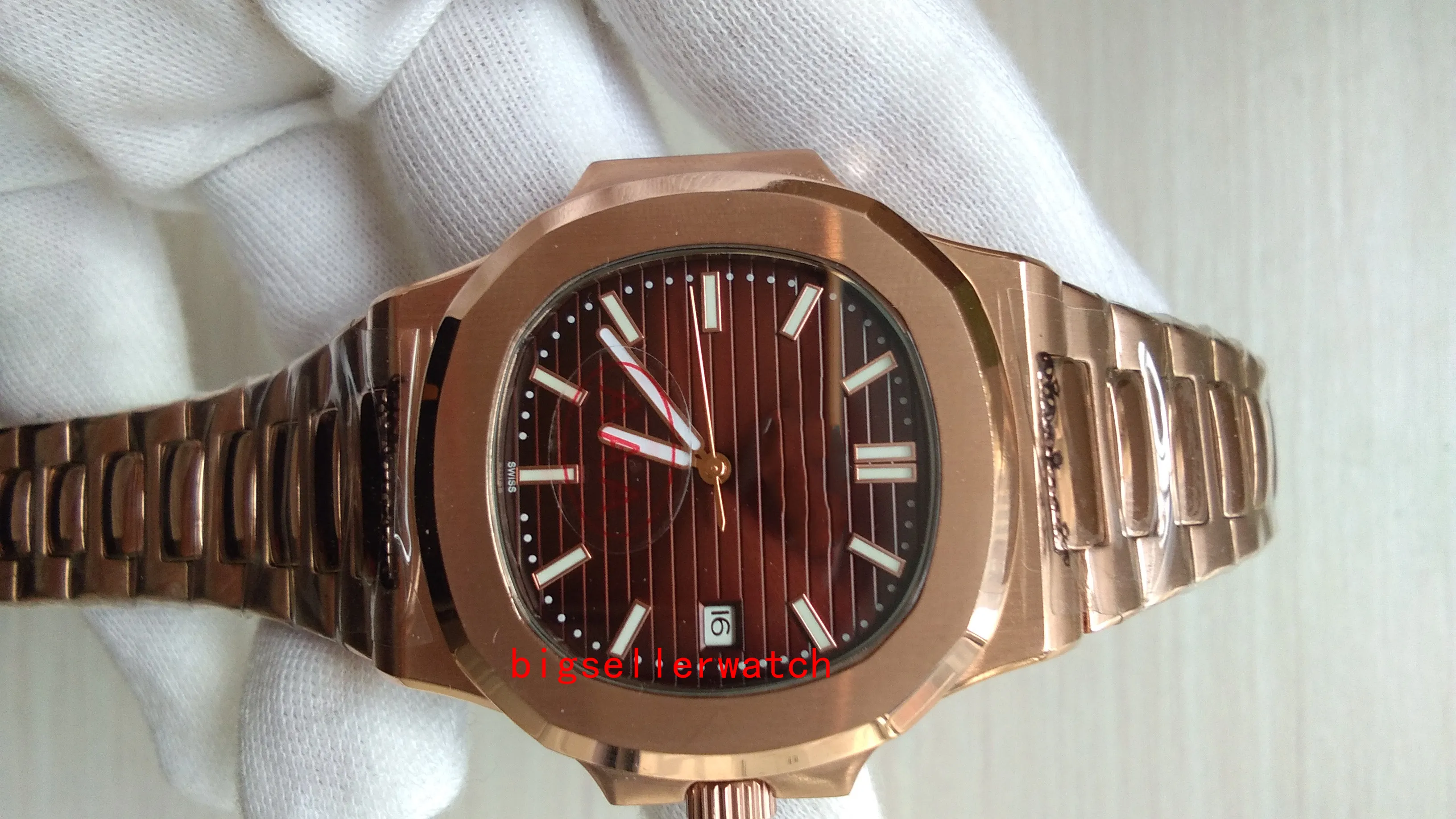 Orologio di lusso da uomo di moda all'ingrosso Nautilus 5711 Orologio sportivo con movimento automatico in acciaio inossidabile in oro rosa Spedizione gratuita
