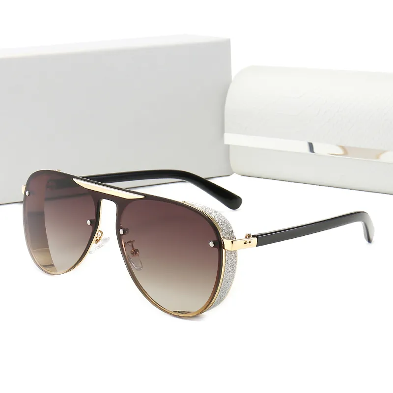 مصمم النظارات الشمسية Limted Men Women Brin brin Metal Vintage Style Square بدون إطار UV 400 Lens Original Box and Case