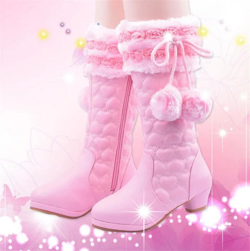 Kinderschoenen Girls Princess Laarzen Kinderen Schoenen Meisjes Snowboots Meisjes Winter Houd Warm Roze Schoenen Hoge Laarzen Van 23,94 | DHgate