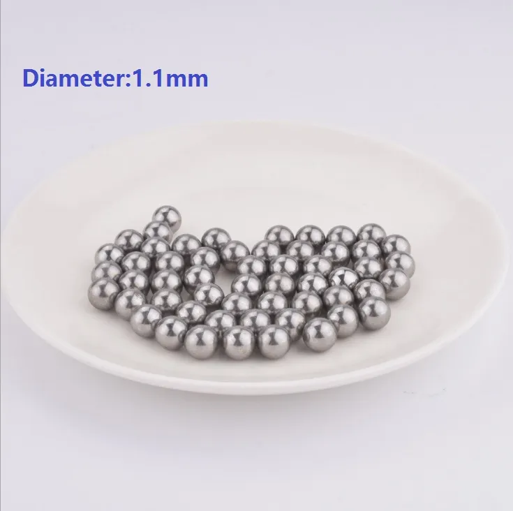 1000 stks / partij Dia 1.1mm roestvrij stalen kogeldiameter 1.1mm stalen kogellager bal gratis verzending