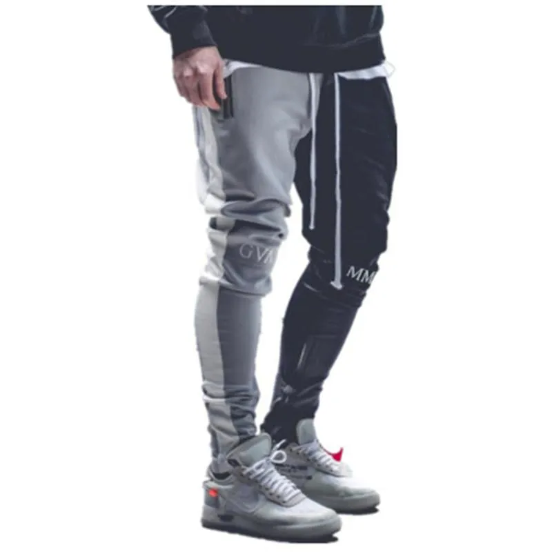 Mode 2020 hommes survêtement Patchwork gymnases pantalons hommes Fitness musculation gymnases pantalons coureurs vêtements pantalons de survêtement pantalon Hombre