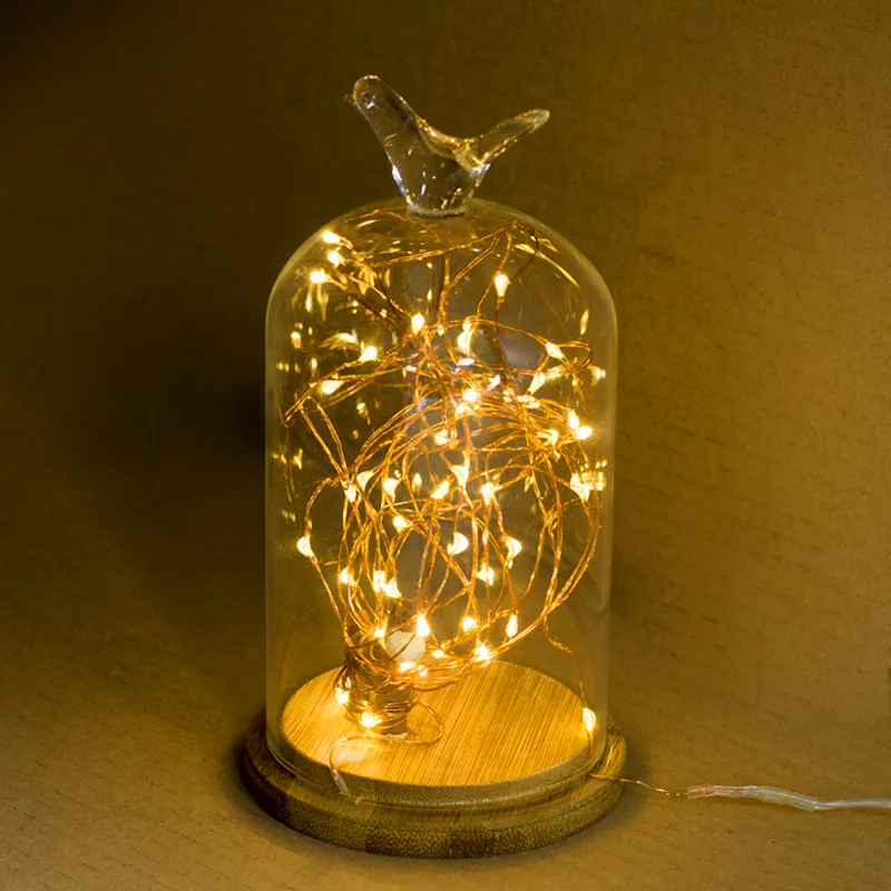 LED銅線弦照明CR2032ボタンセル電池のライスライトクリスマスの結婚式の装飾のための2M 20ledのおとぎ話の照明