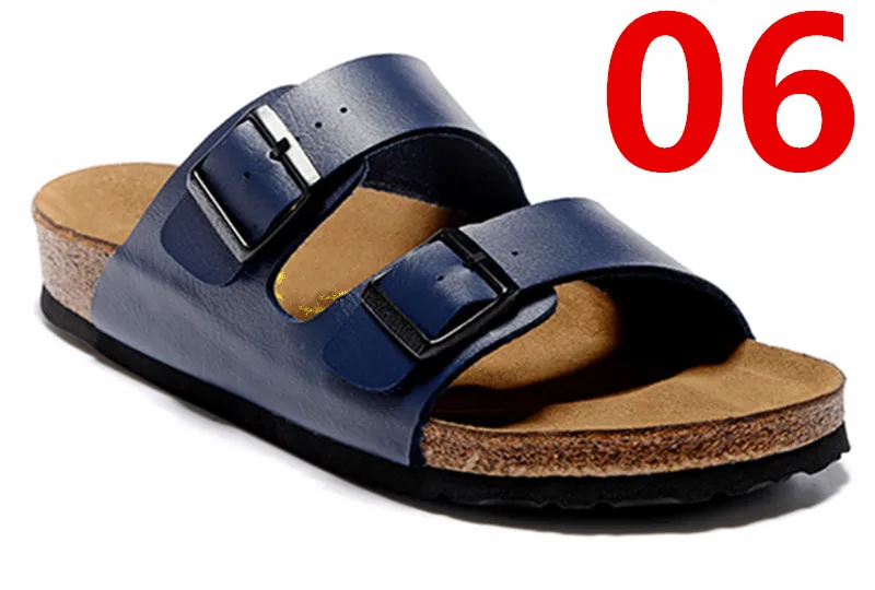 Arizona Women`s Flat Sandals Women Double Buckle Famous style Summer Beach design shoes Top Quality Genuine Leather Slippers 36-47
