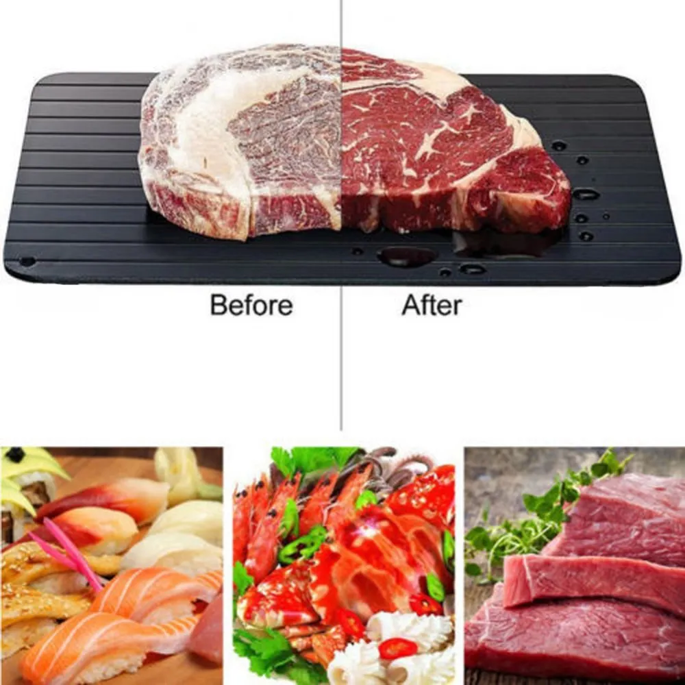 Dégivreur de viande plateau de dégivrage rapide décongeler les aliments congelés viande fruits dégivrage rapide plaque conseil dégivrage outil de gadget de cuisine 3 tailles