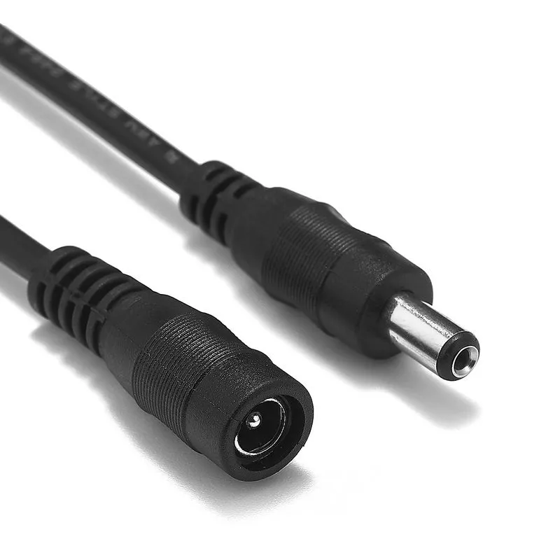 Livraison gratuite 200 pièces 12V 5.5mm x 2.1mm câble d'extension d'alimentation CC 20AWG 0.5mm2 3m 5m connecteur de prise Jack fils de cuivre pour caméra de vidéosurveillance bande LED