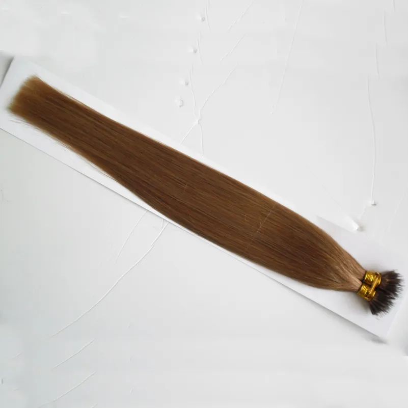 Virgin Brasilian Rakhår 100g Remy Nano Ring Länkar Mänskliga hårförlängningar 1g / s Keratin Rak European Micro Pärlor Hår 100 stycken
