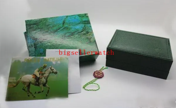 Kostenloser Versand Luxusuhr Herren für Rolex-Uhrenbox Original innere äußere Damenuhrenboxen Herrenarmbanduhr Green Box Booklet-Karte