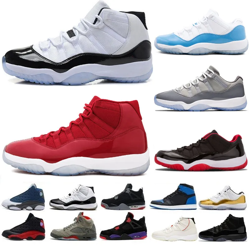 Concord High 45 11 XI 11s Cap and gown PRM Heiress Gym Red Chicago Platinum Tint Space Jams الرجال أحذية كرة السلة أحذية رياضية رياضية