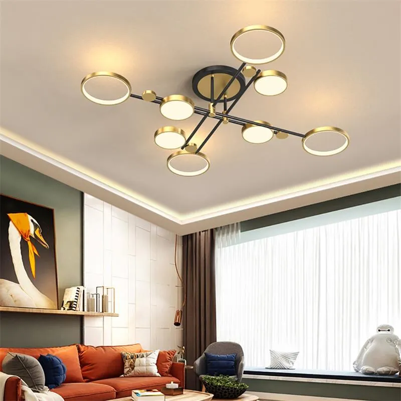 New led Nordic living room chandelier, modern restaurant ceiling lights creative art bedroom ceiling lamp Pendant Lamps