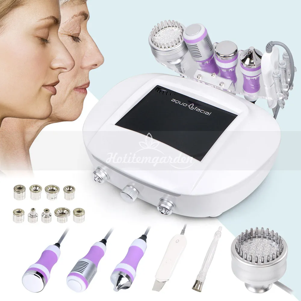 Con CE Ultrasonic Skin Scrubber Photon Microdermabrasion Microcurrent Photon Beauty Ringiovanimento della pelle Martello freddo Rafforzamento della pelle