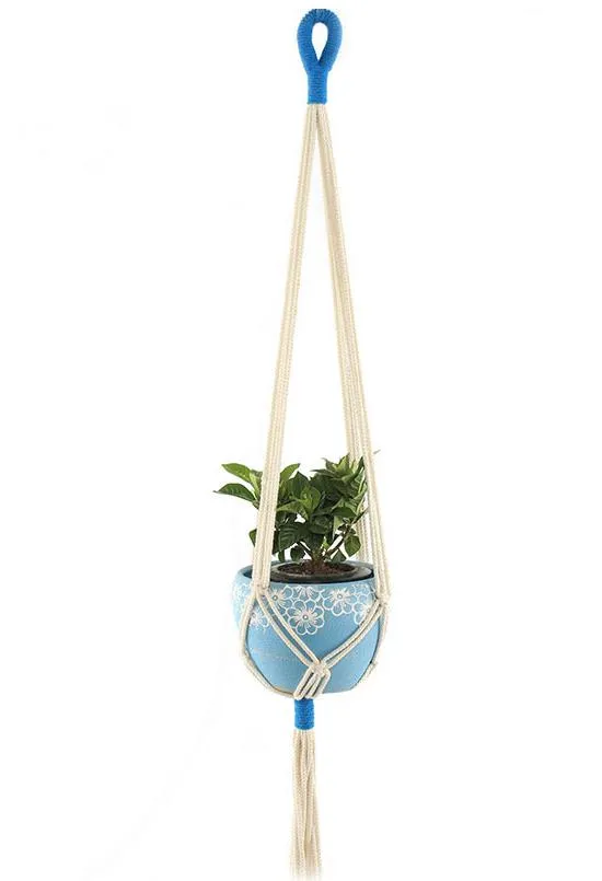 Cestini In Corda 4 Pz Plant Hanger Titolari Macrame Cestino Vaso Di Fiori Appesi 813500 - Foto 5