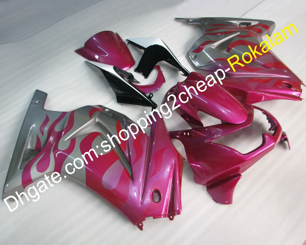 Motorrad Fit Für Kawasaki Cowling 250R ZX250R ZX 250R ZX250 EX250 2008 2009 2010 2011 2012 Rosa Silber Verkleidung (spritzguss)