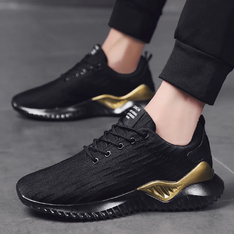 Swift run mens black and gold top