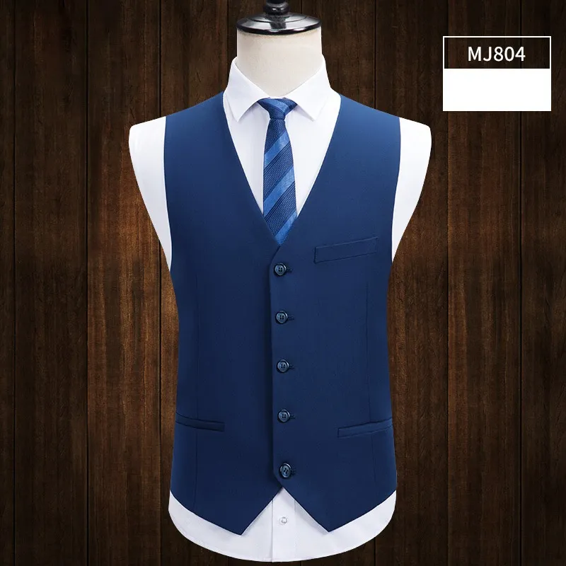 Custom-made Royal Blue Tweed Slim Fit navy Blue waistcoat mens with Spliced Back for Men's Dress Suit and Weeding