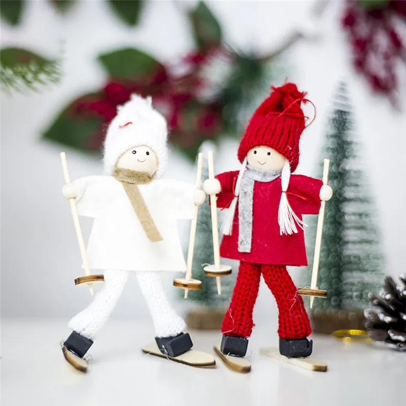 Noel Ağacı Kolye Mini Kayak Bebek Süsleme Yeni Yıl Ev Bar Partisi Noel Dekorasyon Atmosfer Sahne