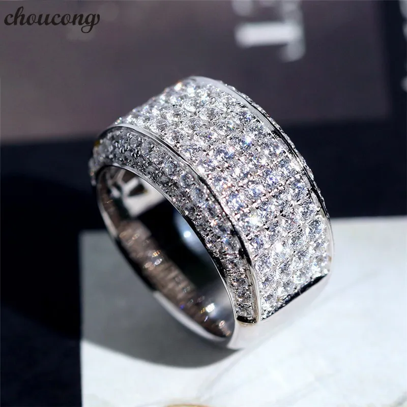 Choucong, anillo de promesa para hombre, anillo de compromiso de plata de ley 925 cz, anillos de boda para mujeres y hombres, regalo de joyas de fiesta