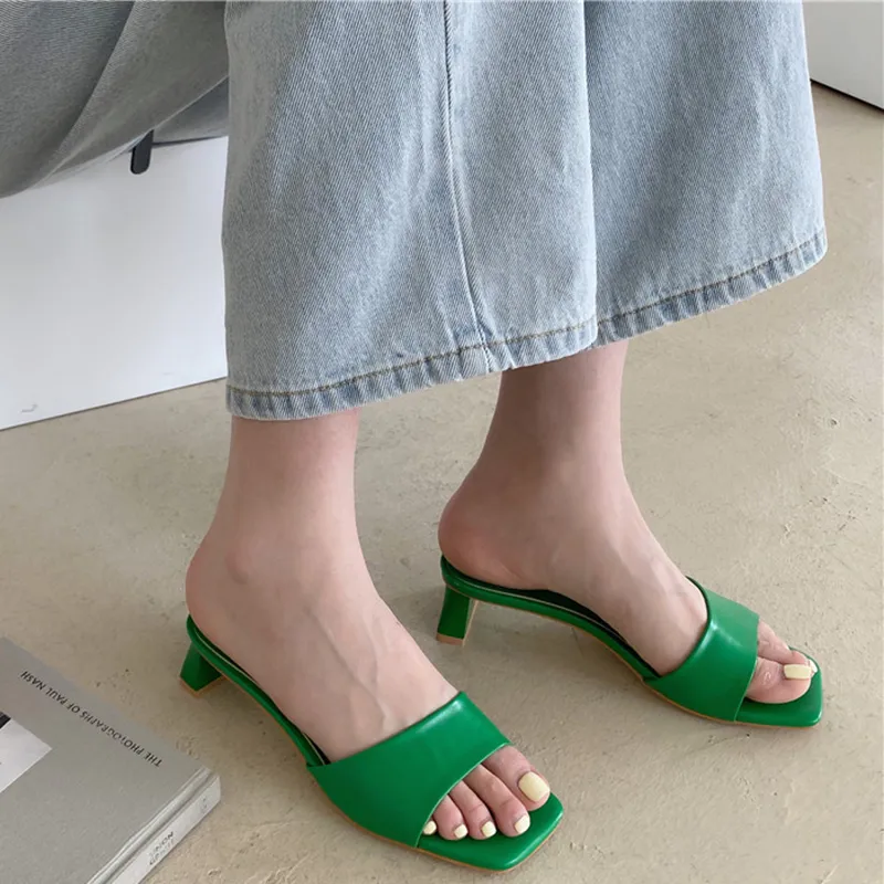 Green Mules: Luxury Slip On Slides For Women With 4cm High Heel Mules  Perfect For Summer Fashion And Fetish Style From Gaoshoe, $23.7
