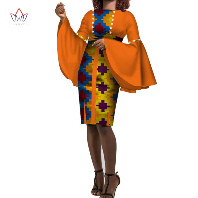 2020 Plus Size Women Cotton Dress 6XL Africa Ankara Dresses For Women Dashiki Traditional Print Riche Africa Clothes WY3322