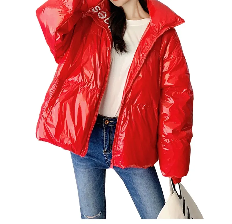 Moda windbreaker espessura sobretudo mulheres casacos de inverno manga longa Bomber fino jaqueta feminina casacos outwear