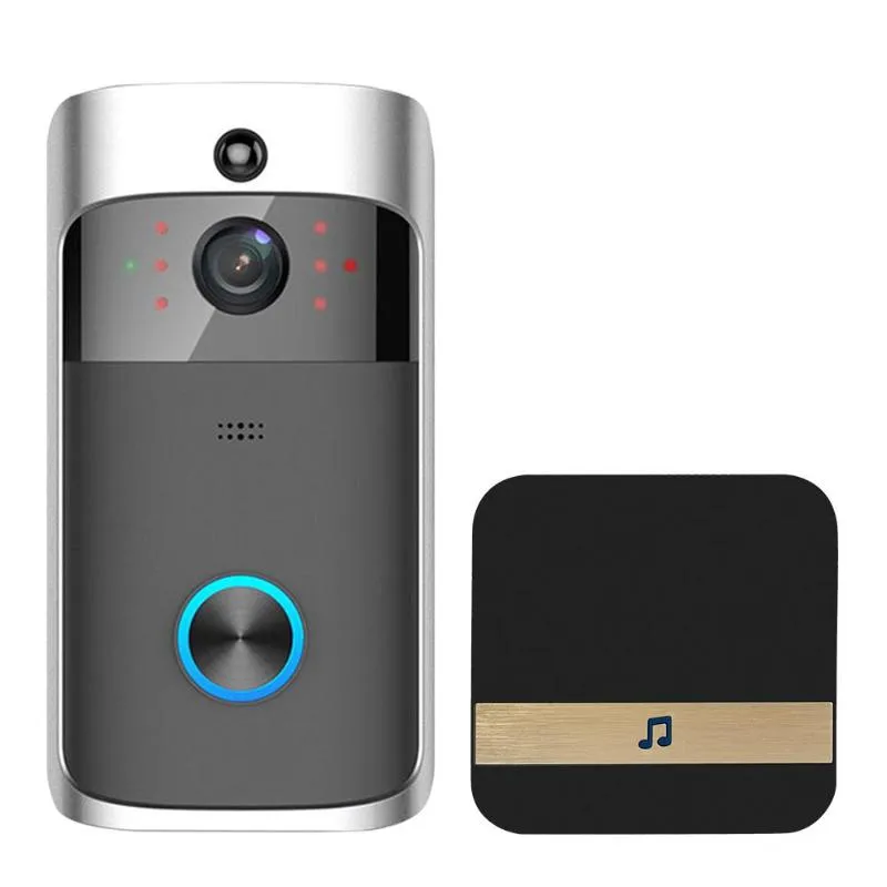 Video Doorbells WiFi HD Vattentät 720p Visuell kamera + 1pcs Dingdong för IOS Night Vision IR Intercom Ring Phone Security